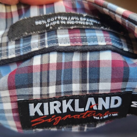 Kirkland Signature Men's Long Sleeve Plaid Button Down Shirt Size M - Picture 5 of 5